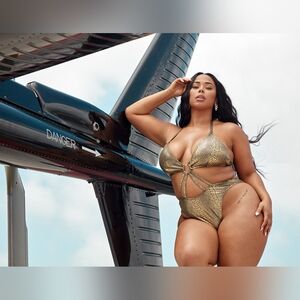 3x [Tabria Majors x Fashion To Figure] Gold Snakeskin Monokini -No underwire